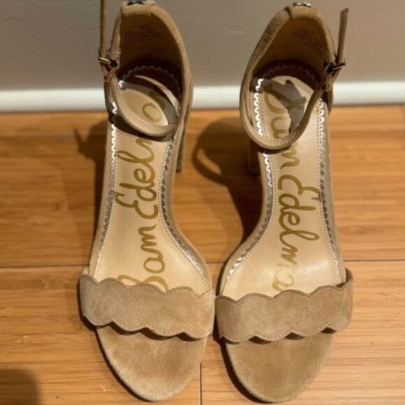Sam Edelman Odila Heeled Sandal Scalloped Ankle Strap Sandal Size - Picture 2 of 7
